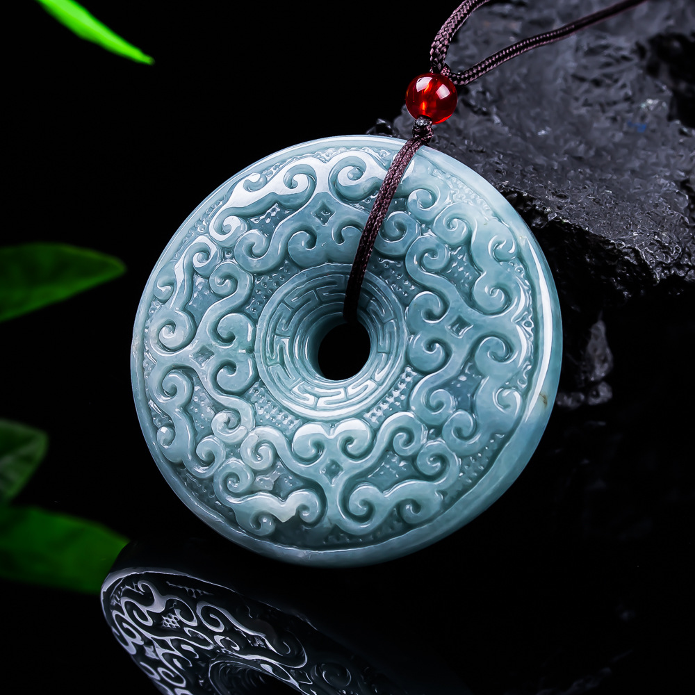 Jewelry & Watches Vitopoulos - หยกพม่าธรรมชาติจี้ดอกไม้สร้อยคอเครื่องประดับวินเทจออกแบบหรูหราอุปกรณ์เสริมหยกแท้ของขวัญสำหรับผู้หญิง