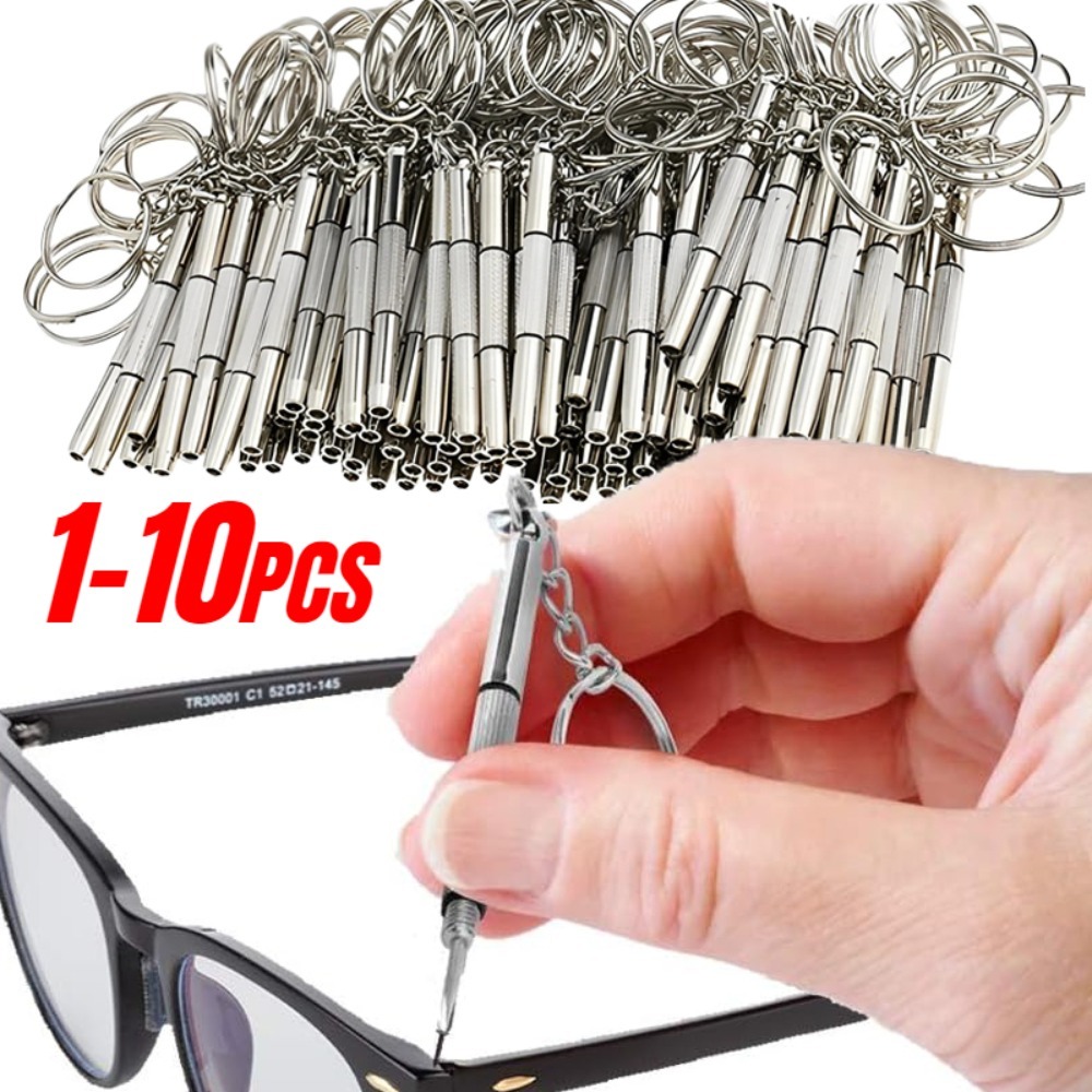 Watch Repair Tool Kit - ไขควงเหล็ก ไขควงแว่นตา ชุดซ่อมนาฬิกาพร้อมพวงกุญแจ เครื่องมือพกพา ไขควงความแม่นยำสูง