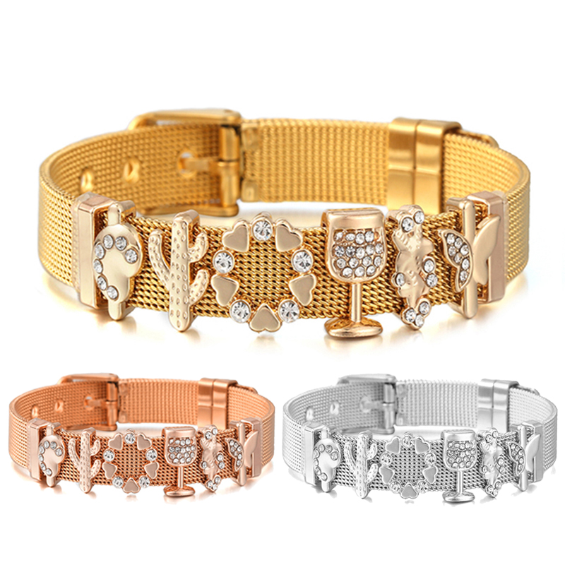 Jewelry Watches For Sale - สินค้าขายดี ลูกปัดสไลด์รูปผีเสื้อและต้นไม้ DIY เหมาะสำหรับสายนาฬิกาข้อมือสแตนเลสขนาด 10 มม.