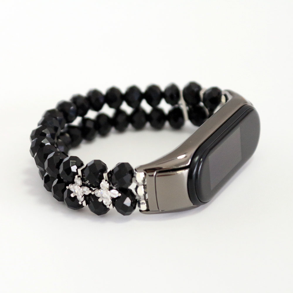 Jewelry Watches For Kids - เครื่องประดับสีดำ Mi band 8 7 6สายนาฬิกาลูกปัดสำหรับ