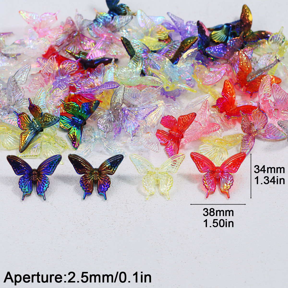 อะคริลิคผีเสื้อขนาด 38*34 มม.  - Butterfly Pendant Necklace บทวิจารณ์และราคา