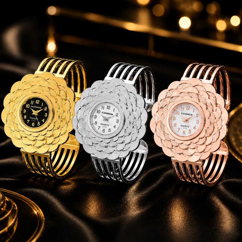 นาฬิกาข้อมือควอตซ์ลายดอกไม้สำห - Unique Jewelry Watches บทวิจารณ์และราคา