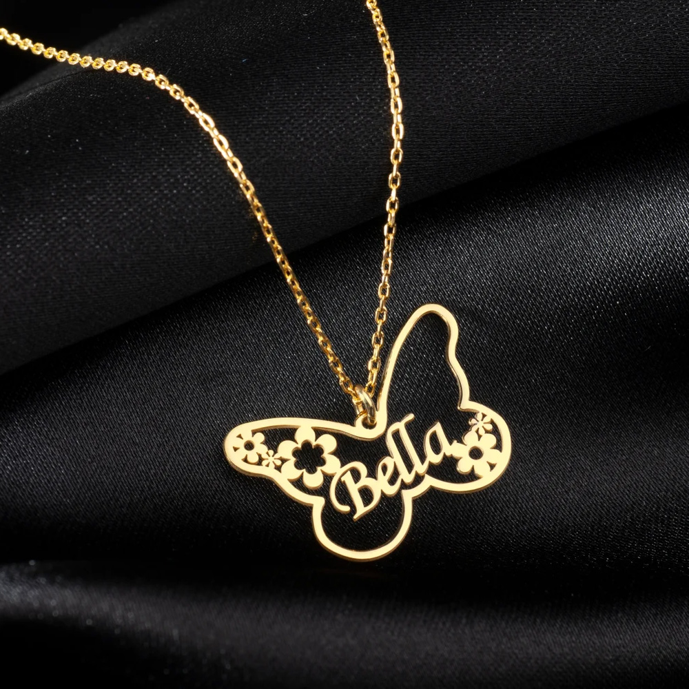 Haiyufly ส่วนบุคคล CUSTOM ชื่อ - Butterfly Pendant Necklace บทวิจารณ์และราคา