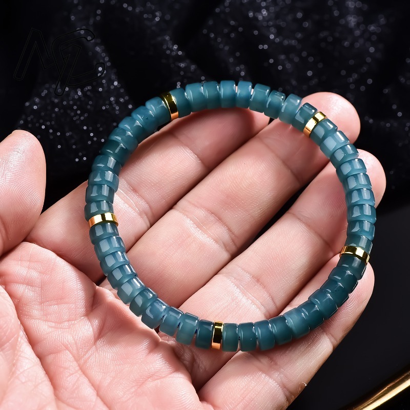 สร้อยข้อมือลูกปัดหยกธรรมชาติสี - Jewelry & Watches Vitopoulos บทวิจารณ์และราคา