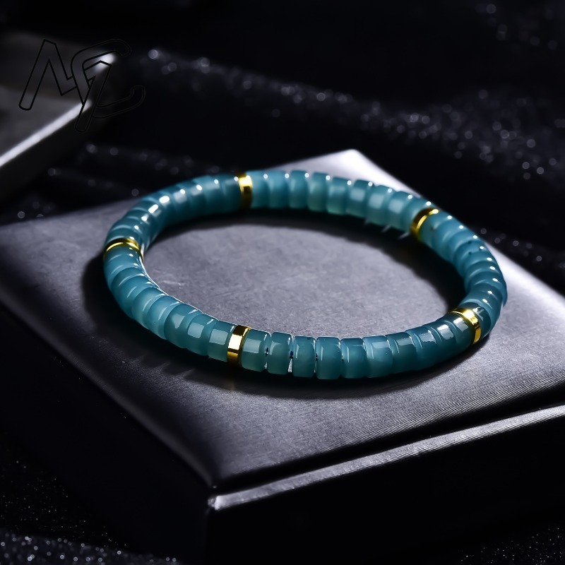 สร้อยข้อมือลูกปัดหยกธรรมชาติสี - Jewelry & Watches Vitopoulos บทวิจารณ์และราคา