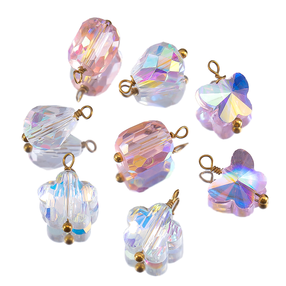 10pcs 2pcs ตะขอลวดโลหะแก้วผีเส - Butterfly Pendant Necklace บทวิจารณ์และราคา