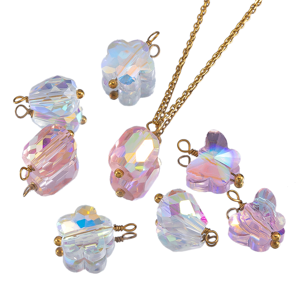 10pcs 2pcs ตะขอลวดโลหะแก้วผีเส - Butterfly Pendant Necklace บทวิจารณ์และราคา