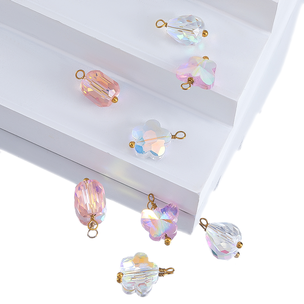10pcs 2pcs ตะขอลวดโลหะแก้วผีเส - Butterfly Pendant Necklace บทวิจารณ์และราคา