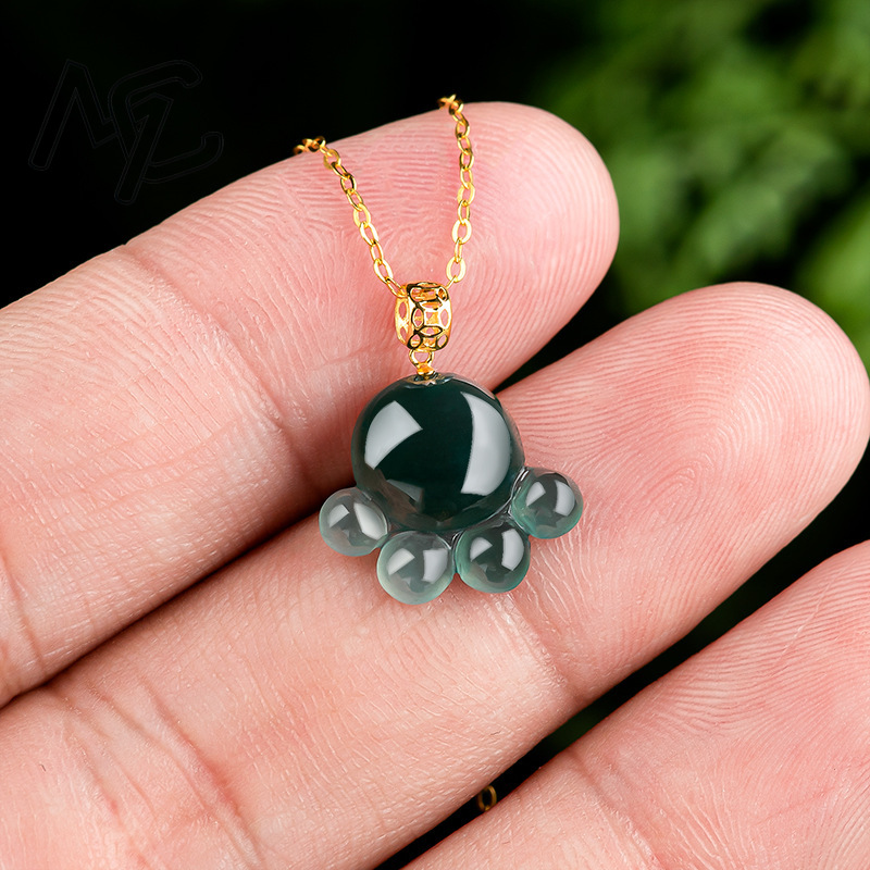 จี้หยกน้ำเงินธรรมชาติรูปอุ้งเท - Jewelry & Watches Vitopoulos บทวิจารณ์และราคา