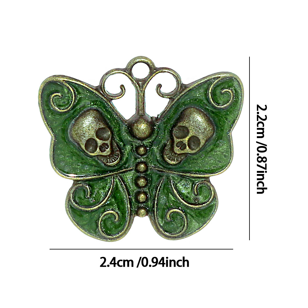 จี้รูปผีเสื้อหัวกะโหลกสไตล์โกธ - Butterfly Pendant Necklace บทวิจารณ์และราคา