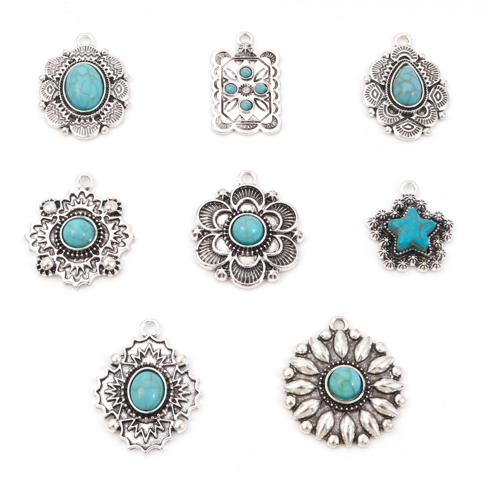 Bohemian จี้เงินโบราณสีเขียวสี - Jewelry & Watches Vitopoulos บทวิจารณ์และราคา
