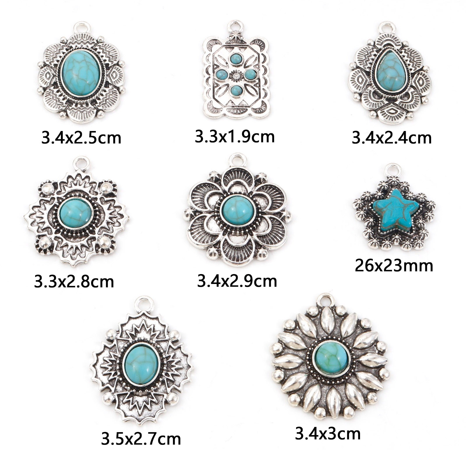 Bohemian จี้เงินโบราณสีเขียวสี - Jewelry & Watches Vitopoulos บทวิจารณ์และราคา