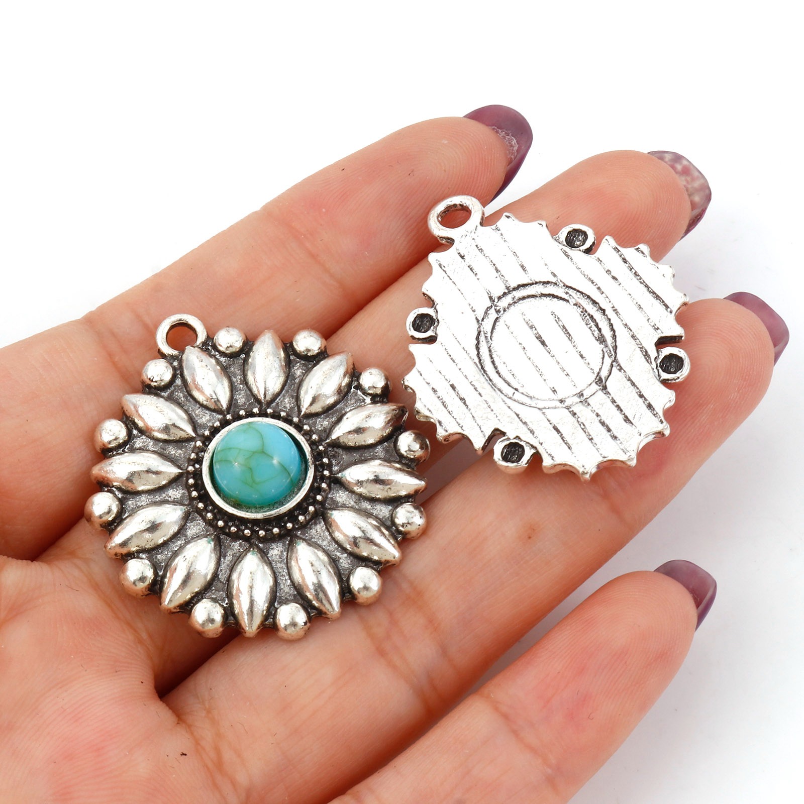 Bohemian จี้เงินโบราณสีเขียวสี - Jewelry & Watches Vitopoulos บทวิจารณ์และราคา