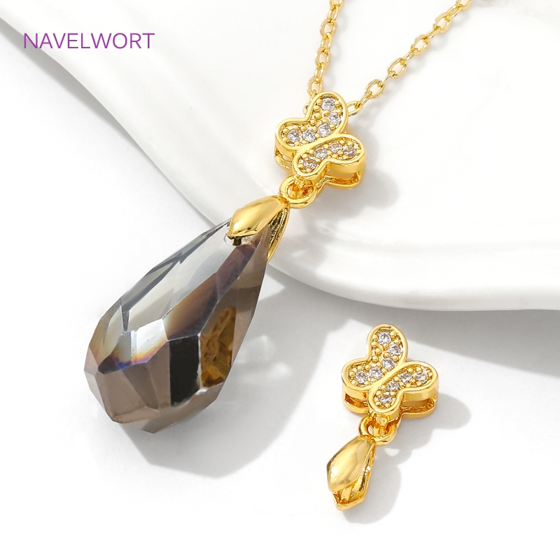 ทองเหลือง Pinch Bails 18K Gold - Butterfly Pendant Necklace บทวิจารณ์และราคา